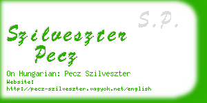 szilveszter pecz business card